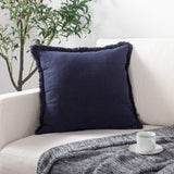 Linen Cushion Cover with Raw Edge