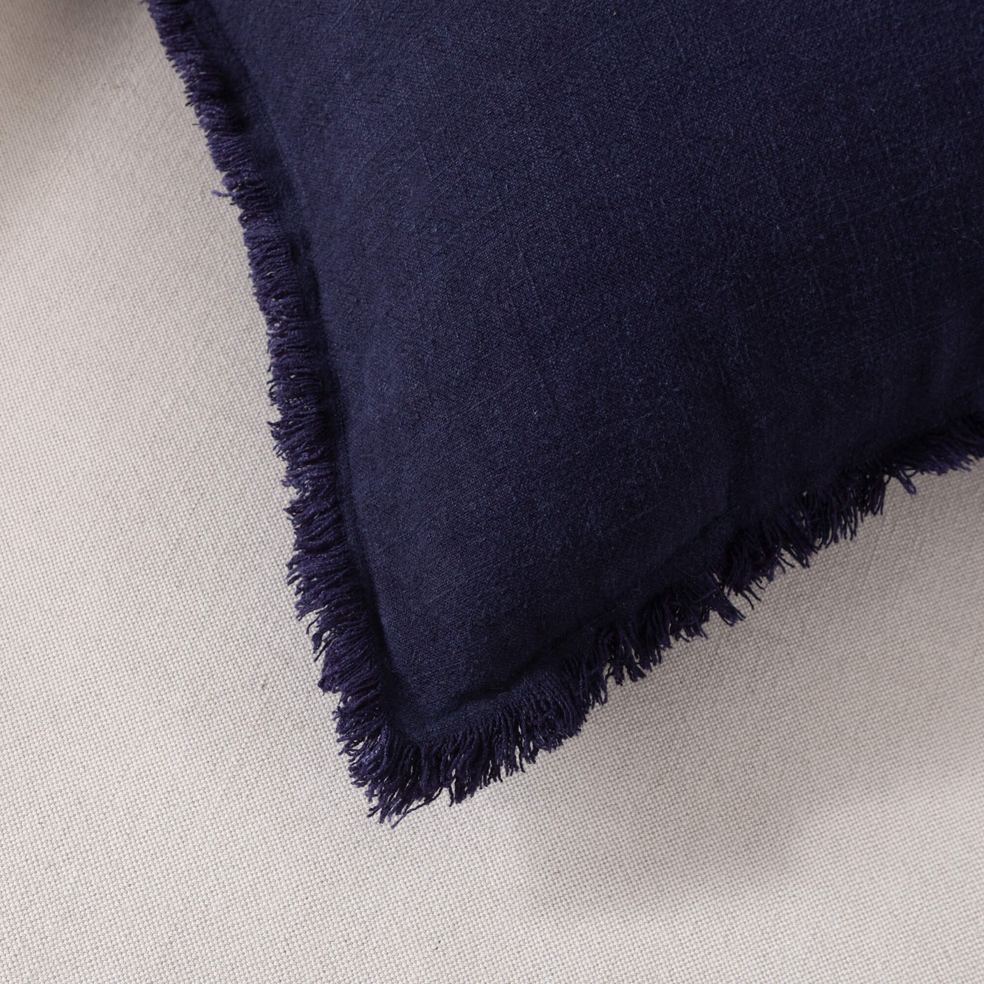 Linen Cushion Cover with Raw Edge