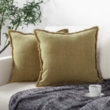 Linen Cushion Cover with Raw Edge