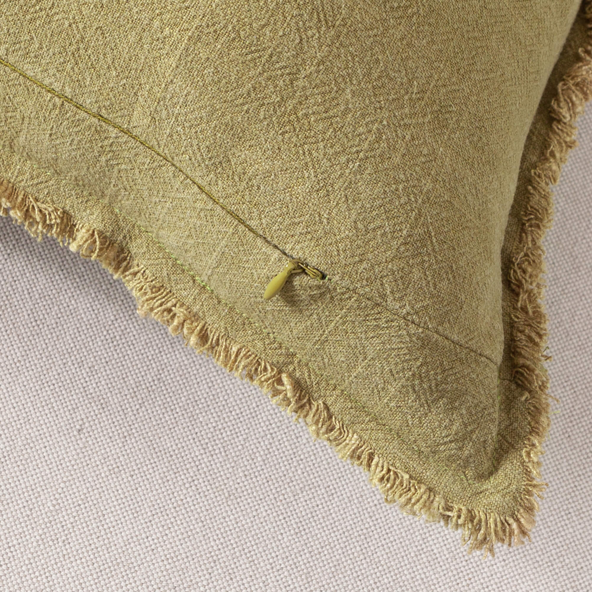 Linen Cushion Cover with Raw Edge