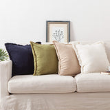 Linen Cushion Cover with Raw Edge