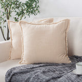 Linen Cushion Cover with Raw Edge