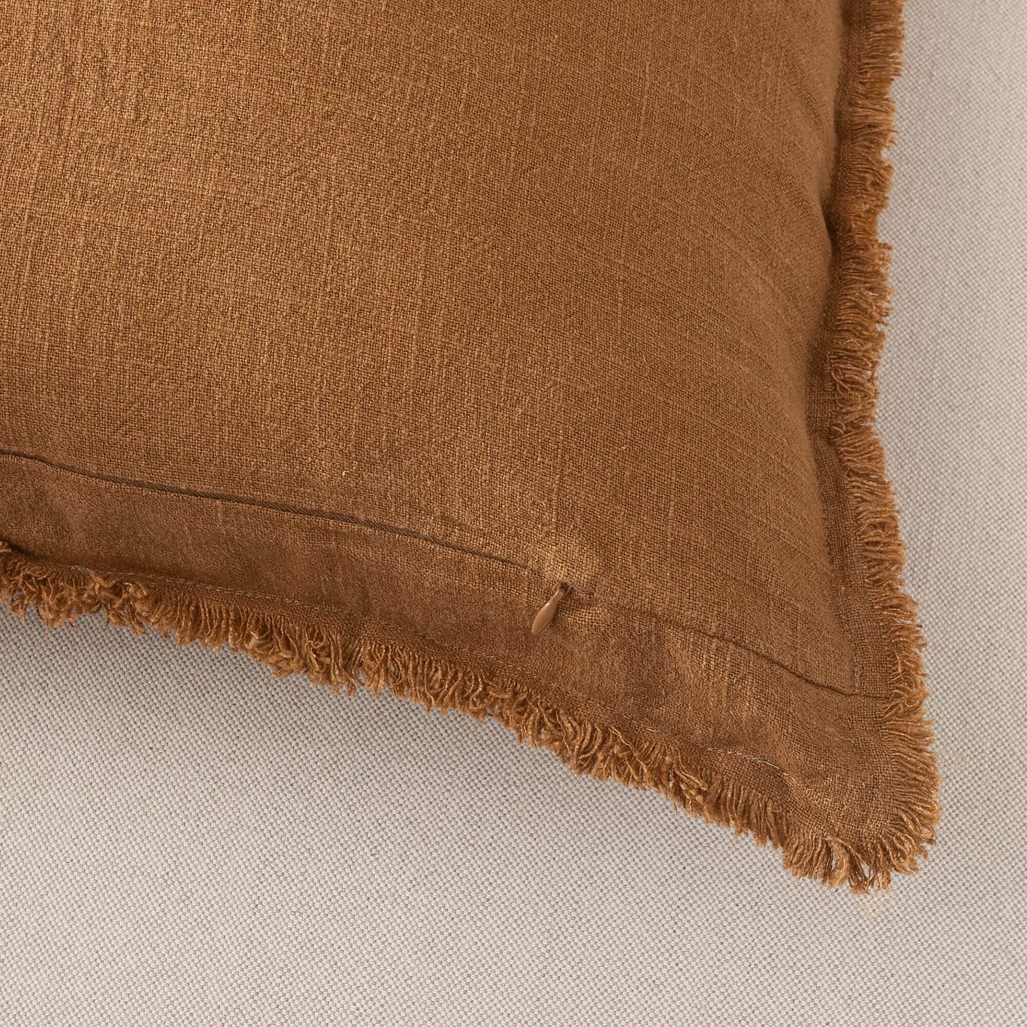 Linen Cushion Cover with Raw Edge