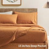 100% Soft Natural French Linen Bedding Fitted Sheet