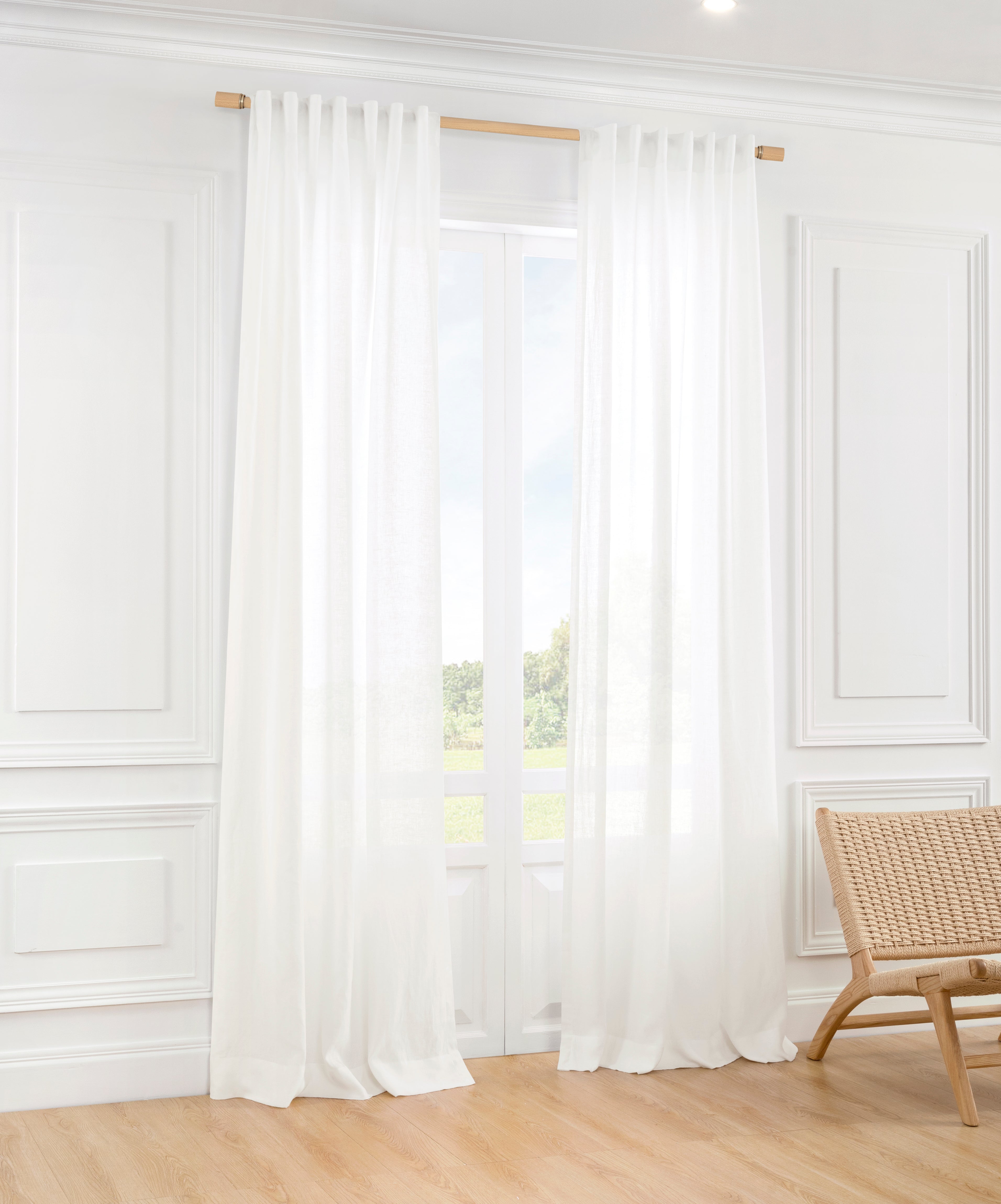 Linen Sheer Curtain 2 Panels