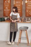 Linen Bib Apron with One-Side Stripe