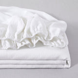 100% Linen Fitted Sheet Ivory