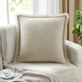 Waffle Cotton Throw Cushion Covers Natural 18*18 inches