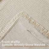 Waffle Cotton Throw Cushion Covers Natural 18*18 inches