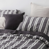 100% Linen Stripe Duvet Cover Set