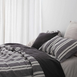 100% Linen Stripe Duvet Cover Set