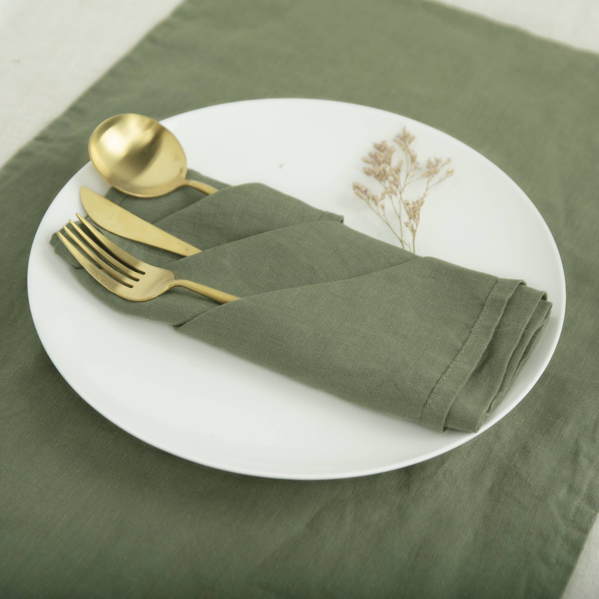 100% Pure Linen Cloth Table Charcoal Dining Placemats