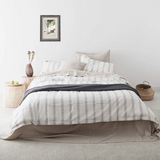Stripe Linen Cotton Blend Duvet Cover Sets