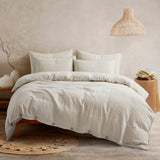 100% Linen Bedding Set Duvet Cover Queen, White