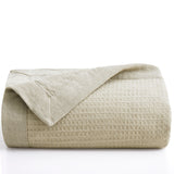 55% Linen 45% Cotton Waffle Throw Blanket 50 X 70 Inches, Natural
