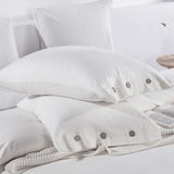 Linen Cotton Pillowcase with Button Closure