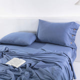 Linen Cotton Pillowcase with Button Closure
