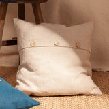 Linen Cushion Cover with Button Design