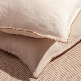 Linen Brim Embroidered Throw Pillows
