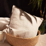 Linen Brim Embroidered Throw Pillows