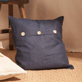 Linen Cushion Cover with Button Design