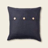 Linen Cushion Cover with Button Design