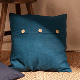 Linen Cushion Cover with Button Design