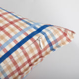 Prewashed Linen Cushion Cover with Green Plaid