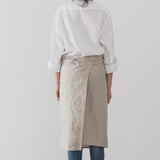 Linen Bib Apron with One-Side Stripe