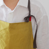 Linen Bib Apron with One-Side Stripe