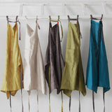 Linen Bib Apron with One-Side Stripe