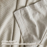 55% Linen 45% Cotton Waffle Throw Blanket 50 X 70 Inches, Natural