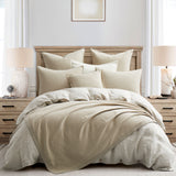 55% Linen 45% Cotton Waffle Throw Blanket 50 X 70 Inches, Natural