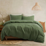 100% Linen Bedding Set Duvet Cover Queen, White