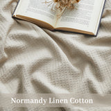 55% Linen 45% Cotton Waffle Throw Blanket 50 X 70 Inches, Natural