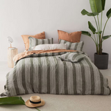 100% Linen Stripe Duvet Cover Set
