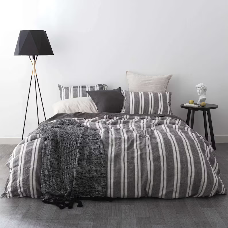 European Linen Stripe Duvet Cover