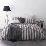 100% Linen Stripe Duvet Cover Set