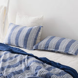 100% Linen Stripe Stoned Washed Duvet Cover Set