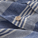 100% Linen Stripe Stoned Washed Duvet Cover Set