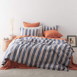 100% Linen Stripe Yarn Dyed Duvet Cover Set