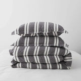 100% Linen Stripe Stoned Washed Duvet Cover Set