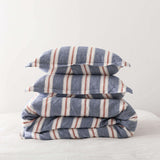 100% Linen Stripe Stoned Washed Duvet Cover Set