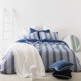 100% Linen Stripe Stoned Washed Duvet Cover Set
